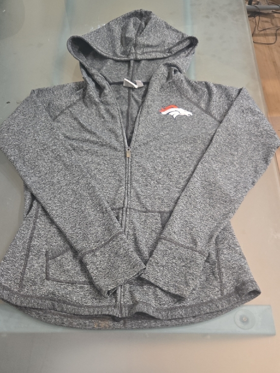 NFL Other - NFL Gray Heather Zip-Up Hoodie with Black Trim
